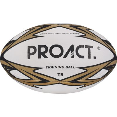 Balón de rugby fácil agarre White / Black / Gold Taille 5