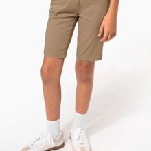 Bermuda niña algodón con cintura ajustable Camel 5 Ans