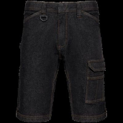 Bermuda denim multibolsillos hombre Black Rinse 40 Fr