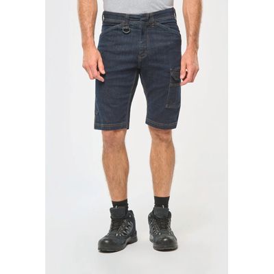 Bermuda denim multibolsillos hombre