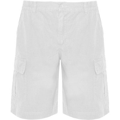 Bermuda con Cintura Elástica y 6 Bolsillos Blanco S