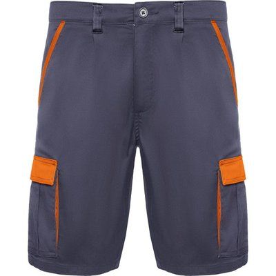Bermuda Flexible con Bolsillos PLOMO/NARANJA 2XL