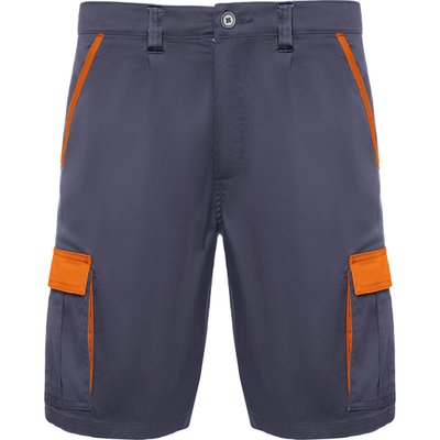 Bermuda Flexible con Bolsillos Plomo/Naranja S