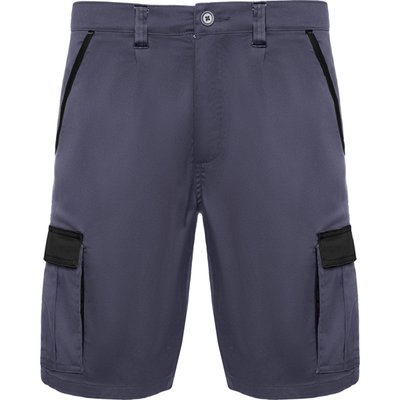 Bermuda Flexible con Bolsillos PLOMO/NEGRO 3XL
