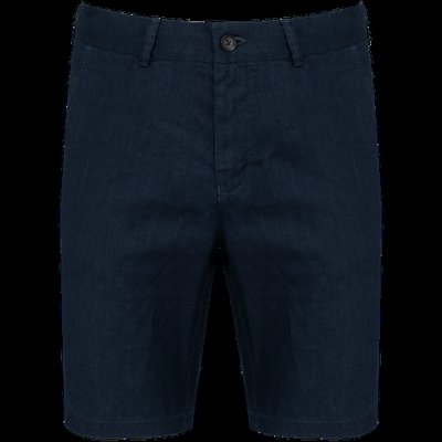 Bermuda de lino 100% para hombre Navy Blue 40 FR