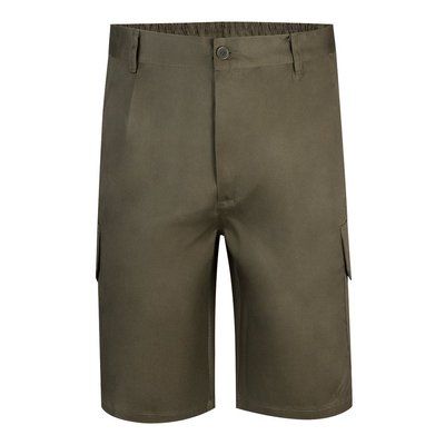 Bermudas multibolsillos de sarga Verde Militar 42