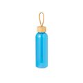 Bidón de 650 ml de RPTE con tapón de bambú Azul