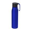Bidón 700 ml con correa y dosificador de pajita Azul