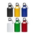 Bidón aluminio 330 ml mosquetón de color a juego