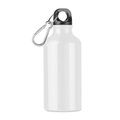 Bidón de aluminio con mosquetón (400ml) Blanco
