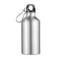 Bidón de aluminio con mosquetón (400ml) Plata Mate