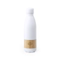 Bidón Blanco Mate 750ml con Bambú