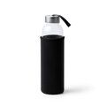 Bidón de cristal 500 ml con funda Negro