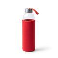 Bidón de cristal 500 ml con funda Rojo
