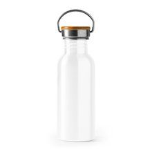 Bidón de acero y bambú para sublimación Blanco Talla Única Adulto