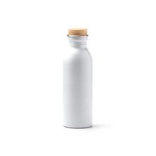 Bidón de acero reciclado con tapón de bambú Blanco