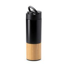 Bidón térmico con soporte para móvil 450ml Negro