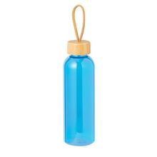 Bidón de 650 ml de RPTE con tapón de bambú Azul