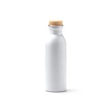 Bidón de acero reciclado con tapón de bambú Blanco