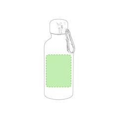 Bidón Aluminio 400ml con Mosquetón | En el frente | 50 x 50