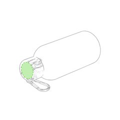 Bidón Aluminio 400ml con Mosquetón | En el lateral del tapon del bidón | 25 x 25