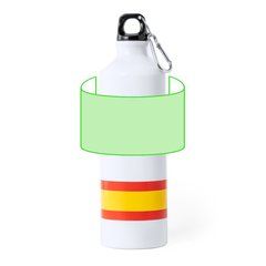 Bidón Blanco con Bandera España 800ml | Alrededor del bidón | 140 x 70