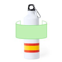 Bidón Blanco con Bandera España 800ml | Alrededor del bidón | 200 x 70