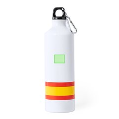 Bidón Blanco con Bandera España 800ml | En el frontal | 25 x 20