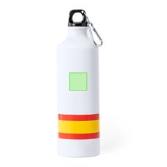 Bidón Blanco con Bandera España 800ml | En el frontal | 30 x 30