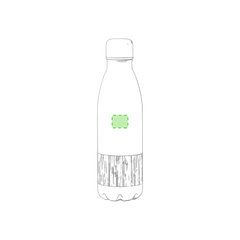 Bidón Blanco Mate 750ml con Bambú | En el frente | 25 x 20