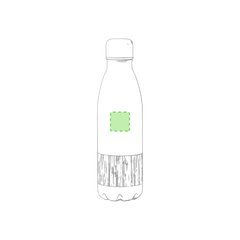 Bidón Blanco Mate 750ml con Bambú | En el frente | 30 x 30