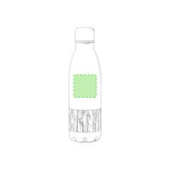 Bidón Blanco Mate 750ml con Bambú | En el frente | 50 x 50