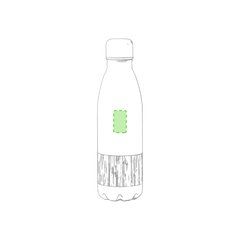 Bidón Blanco Mate 750ml con Bambú | Lateral bidón Centrado | 20 x 35