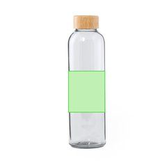 Bidón de Cristal 500ml con tapón Bambú | En el frontal | 70 x 70