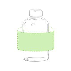 Bidón Cristal 600ml con Funda Soft Shell | Alrededor del bidón | 190 x 80