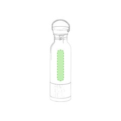 Bidón Retro 800ml Inox y Bambú | Lateral bidón Centrado | 20 x 60