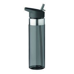 Bidón personalizado de tritán sin BPA con pajita (700 ml) Gris
