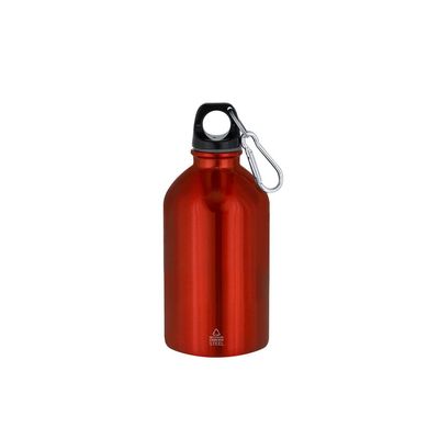 Bidón acero reciclado 500 ml con mosquetón Roj