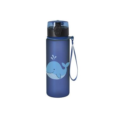 Bidón de Tritan 500ml con animales y tapa de resorte Azul