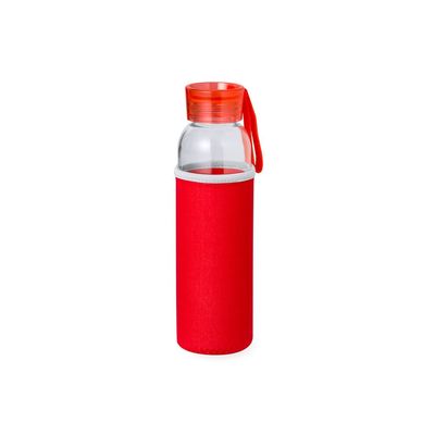 Bidón de cristal de 500 ml con tapón a rosca Roj
