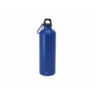 Bidón aluminio de 800 ml con mosquetón Azul
