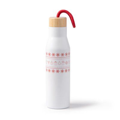 Bidón de 500 ml con tapa de bambú Blanco
