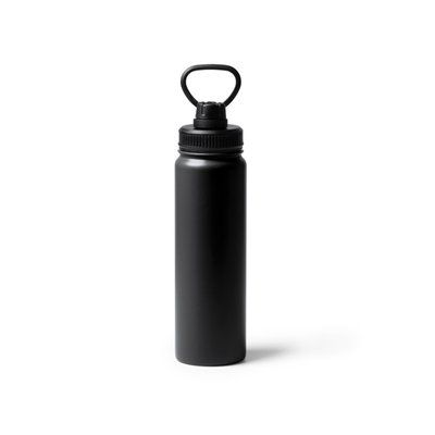 Bidón 750ml de acero con doble pared y asa Negro