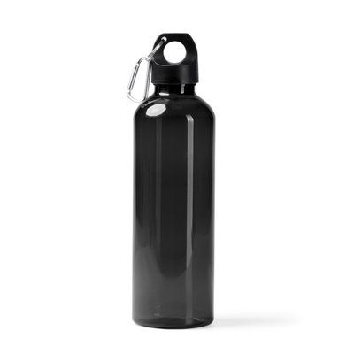 Bidón de 800 ml con asa y mosquetón Negro