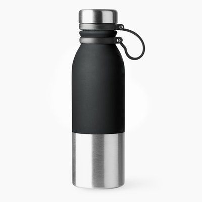 Bidón de acero bicolor acabado mate 850ml Negro