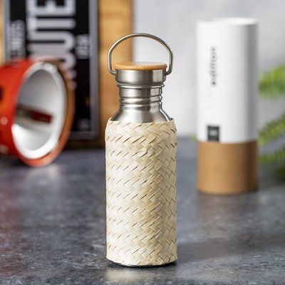 Bidón Acero Inox. 600ml y Bambú