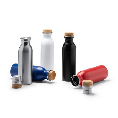 Bidón de acero reciclado con tapón de bambú
