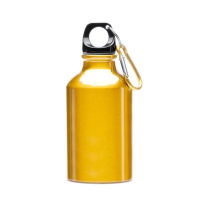 Bidón aluminio 330 ml mosquetón de color a juego Amarillo