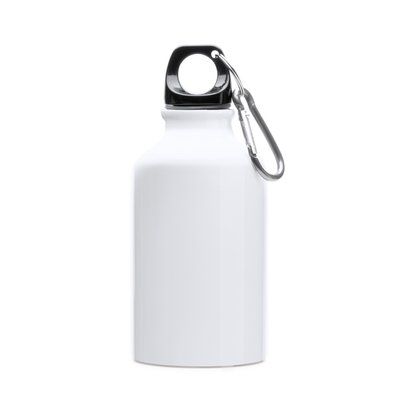 Bidón aluminio 330 ml mosquetón de color a juego Blanco