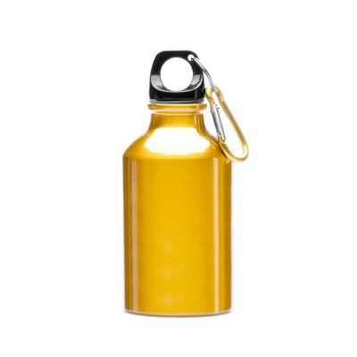 Bidón aluminio 330 ml mosquetón de color a juego
